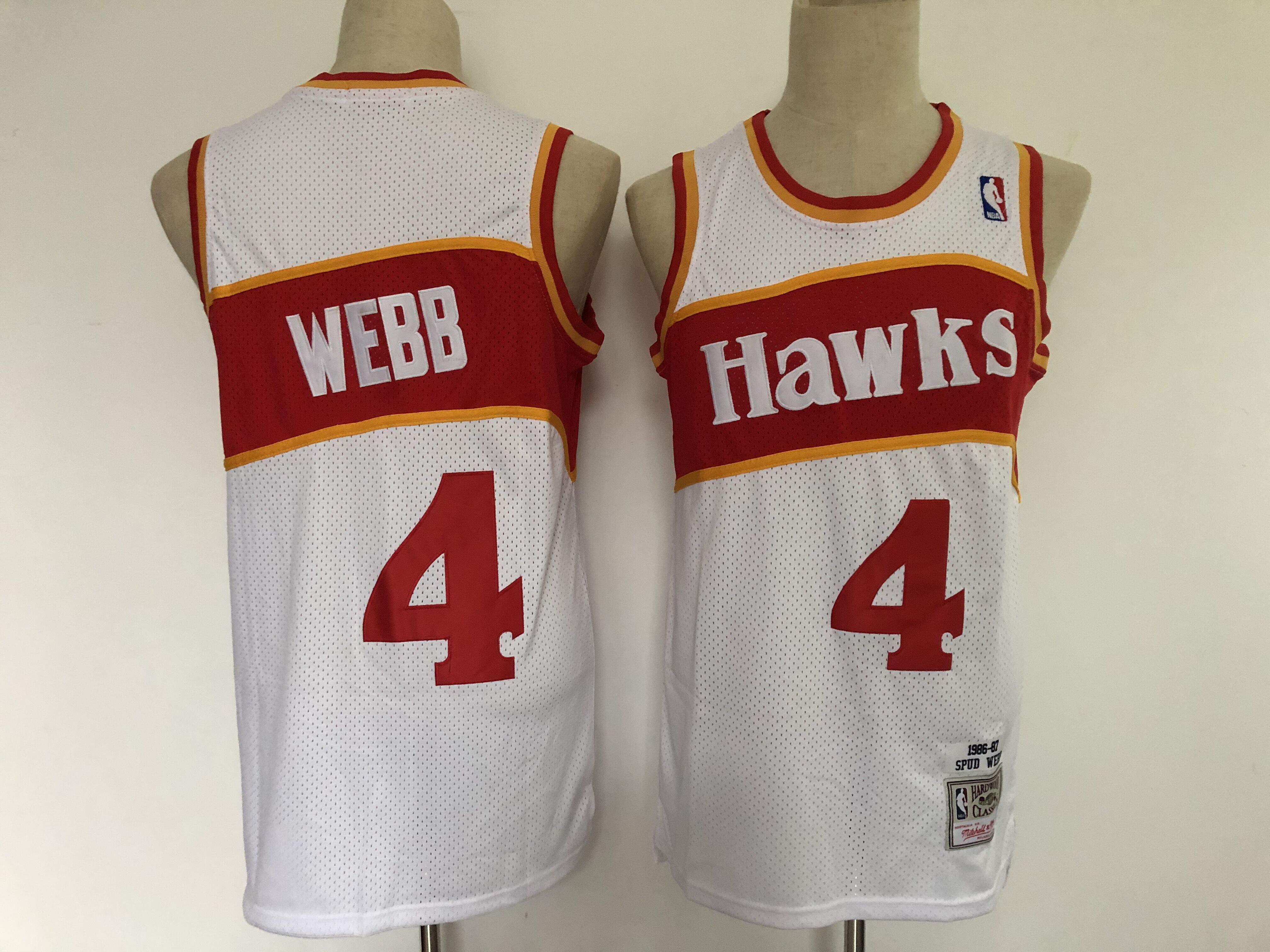 Men Atlanta Hawks #4 Webb White Throwback NBA Jersey->toronto raptors->NBA Jersey